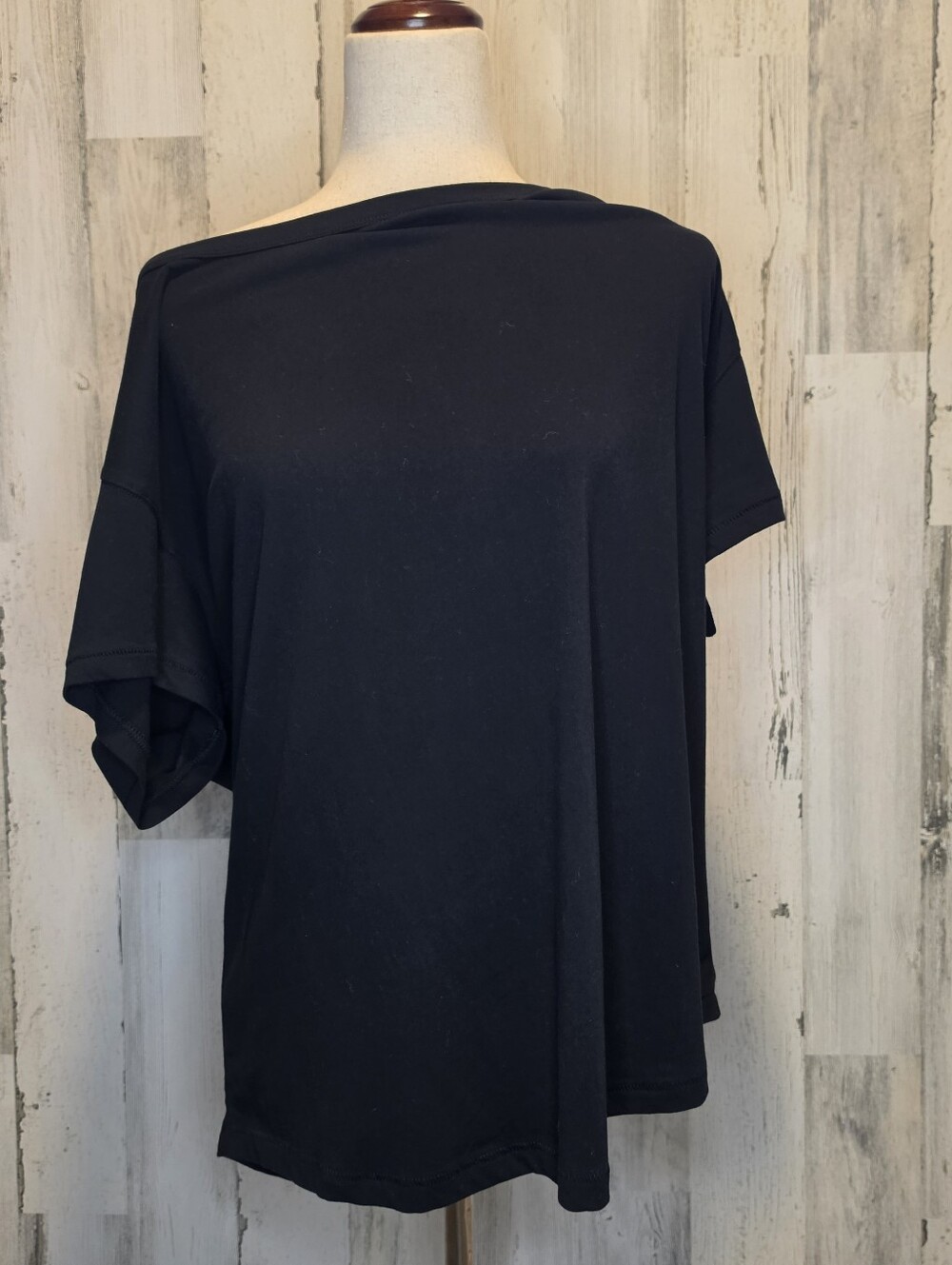Fabletics Oversized Tee Black Large NWT 100% Cotton Relaxed Boxy Casual Streetwe